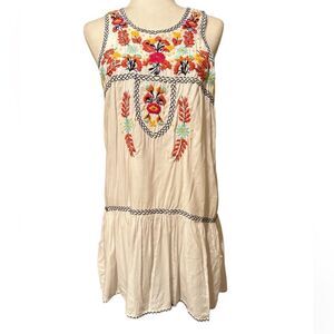 Lovers + Friends BOHO  Embroidered Tank Dress Size Medium